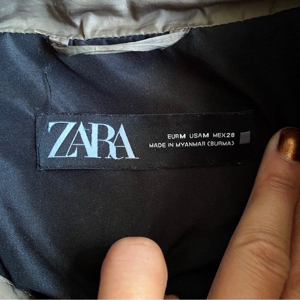 🍂 ZARA TAUPE HOODED PUFFER JACKET! - Picture 13 of 16